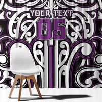 Custom Aotearoa Rangitane Window Curtain Maori Tribal Pattern Mix Poutama