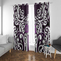 Custom Aotearoa Rangitane Window Curtain Maori Tribal Pattern Mix Poutama