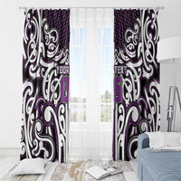 Custom Aotearoa Rangitane Window Curtain Maori Tribal Pattern Mix Poutama