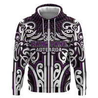 Custom Aotearoa Rangitane Zip Hoodie Maori Tribal Pattern Mix Poutama
