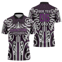 Custom Aotearoa Rangitane Zipper Polo Shirt Maori Tribal Pattern Mix Poutama