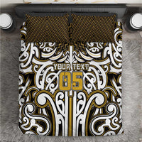Custom Aotearoa Taranaki Bedding Set Maori Tribal Pattern Mix Poutama
