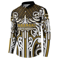 Custom Aotearoa Taranaki Button Sweatshirt Maori Tribal Pattern Mix Poutama LT05 - Polynesian Pride