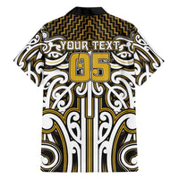 Custom Aotearoa Taranaki Family Matching Off Shoulder Short Dress and Hawaiian Shirt Maori Tribal Pattern Mix Poutama