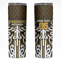 Custom Aotearoa Taranaki Skinny Tumbler Maori Tribal Pattern Mix Poutama