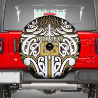 Custom Aotearoa Taranaki Spare Tire Cover Maori Tribal Pattern Mix Poutama