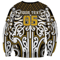 Custom Aotearoa Taranaki Sweatshirt Maori Tribal Pattern Mix Poutama