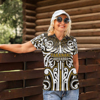 Custom Aotearoa Taranaki Women Polo Shirt Maori Tribal Pattern Mix Poutama