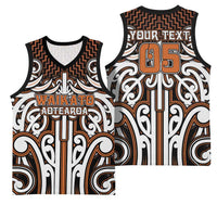 Custom Aotearoa Waikato Basketball Jersey Maori Tribal Pattern Mix Poutama