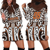 Custom Aotearoa Waikato Hoodie Dress Maori Tribal Pattern Mix Poutama