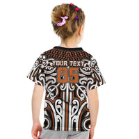 Custom Aotearoa Waikato Kid T Shirt Maori Tribal Pattern Mix Poutama