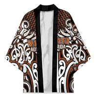 Custom Aotearoa Waikato Kimono Maori Tribal Pattern Mix Poutama