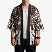 Custom Aotearoa Waikato Kimono Maori Tribal Pattern Mix Poutama