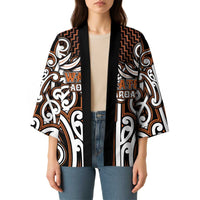 Custom Aotearoa Waikato Kimono Maori Tribal Pattern Mix Poutama