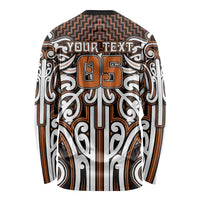 Custom Aotearoa Waikato Long Sleeve Shirt Maori Tribal Pattern Mix Poutama