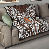 Custom Aotearoa Waikato Quilt Maori Tribal Pattern Mix Poutama