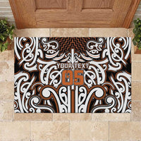 Custom Aotearoa Waikato Rubber Doormat Maori Tribal Pattern Mix Poutama