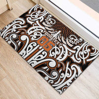 Custom Aotearoa Waikato Rubber Doormat Maori Tribal Pattern Mix Poutama