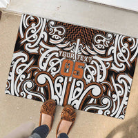 Custom Aotearoa Waikato Rubber Doormat Maori Tribal Pattern Mix Poutama