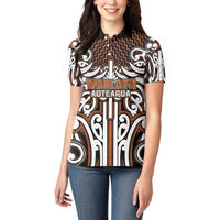 Custom Aotearoa Waikato Women Polo Shirt Maori Tribal Pattern Mix Poutama