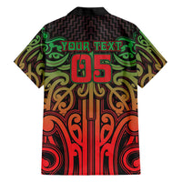 Custom Aotearoa Tuhoe Family Matching Off Shoulder Short Dress and Hawaiian Shirt Maori Tribal Pattern Mix Poutama