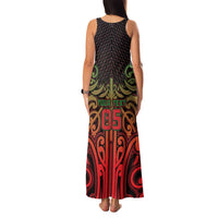 Custom Aotearoa Tuhoe Family Matching Tank Maxi Dress and Hawaiian Shirt Maori Tribal Pattern Mix Poutama