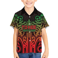 Custom Aotearoa Tuhoe Family Matching Tank Maxi Dress and Hawaiian Shirt Maori Tribal Pattern Mix Poutama