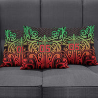 Custom Aotearoa Tuhoe Pillow Cover Maori Tribal Pattern Mix Poutama