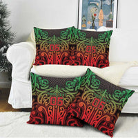 Custom Aotearoa Tuhoe Pillow Cover Maori Tribal Pattern Mix Poutama