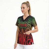 Custom Aotearoa Tuhoe Scrub Top Maori Tribal Pattern Mix Poutama