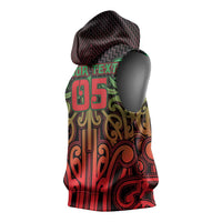 Custom Aotearoa Tuhoe Sleeveless Hoodie Maori Tribal Pattern Mix Poutama