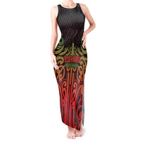 Custom Aotearoa Tuhoe Tank Maxi Dress Maori Tribal Pattern Mix Poutama