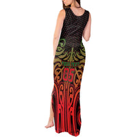 Custom Aotearoa Tuhoe Tank Maxi Dress Maori Tribal Pattern Mix Poutama