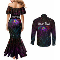I See Your True Colors Personalised Couples Matching Mermaid Dress and Long Sleeve Button Shirt Autism Awareness