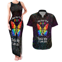I See Your True Colors Personalised Couples Matching Tank Maxi Dress and Hawaiian Shirt Autism Awareness