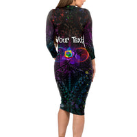 I See Your True Colors Personalised Long Sleeve Bodycon Dress Autism Awareness