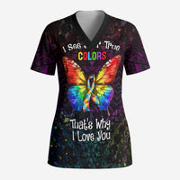I See Your True Colors Personalised Scrub Top Autism Awareness - Polynesian Pride