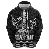 Personalised Hawaii Happy King Kamehameha Day Zip Hoodie Kakau Pattern