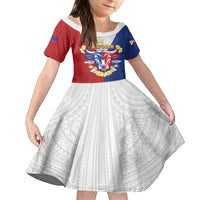 Personalised Philippines Independence Day Family Matching Long Sleeve Bodycon Dress and Hawaiian Shirt Maligayang Araw ng Kalayaan Filipino Carabao LT05 Daughter's Dress Red - Polynesian Pride