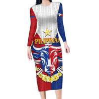 Personalised Philippines Independence Day Family Matching Long Sleeve Bodycon Dress and Hawaiian Shirt Maligayang Araw ng Kalayaan Filipino Carabao LT05 Mom's Dress Red - Polynesian Pride
