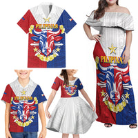 Personalised Philippines Independence Day Family Matching Off Shoulder Maxi Dress and Hawaiian Shirt Maligayang Araw ng Kalayaan Filipino Carabao LT05 - Polynesian Pride