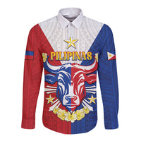 Personalised Philippines Independence Day Long Sleeve Button Shirt Maligayang Araw ng Kalayaan Filipino Carabao LT05 Unisex Red - Polynesian Pride
