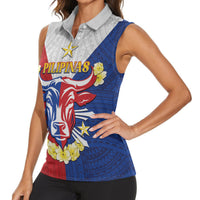 Personalised Philippines Independence Day Women Sleeveless Polo Shirt Maligayang Araw ng Kalayaan Filipino Carabao LT05 - Polynesian Pride