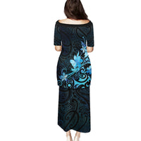 Matariki New Zealand Family Matching Puletasi and Hawaiian Shirt Maori Pattern Blue Galaxy