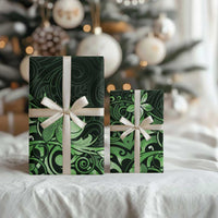 Matariki New Zealand Wrapping Paper Maori Pattern Green Galaxy - Polynesian Pride