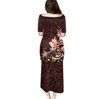 Matariki New Zealand Family Matching Puletasi and Hawaiian Shirt Maori Pattern Red Galaxy