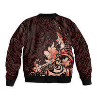 Matariki New Zealand Sleeve Zip Bomber Jacket Maori Pattern Red Galaxy