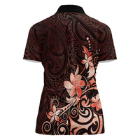 Matariki New Zealand Women Polo Shirt Maori Pattern Red Galaxy
