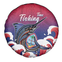 Guam Blue Marlin Fishing Spare Tire Cover Polynesian Style