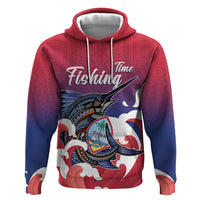 Guam Blue Marlin Fishing Zip Hoodie Polynesian Style LT05 Pullover Hoodie Red - Polynesian Pride